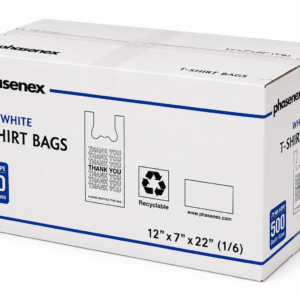 1/6 White Thank You T-Shirt Bags - 500 Count